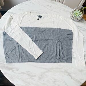 Express Cashmere Blend Women's Crewneck Sweater in White and Gray Sz XS NWT